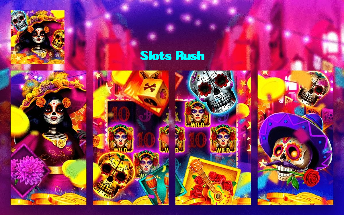 Slots Rush casino presented on mobile device in Pakistan with slots and live games